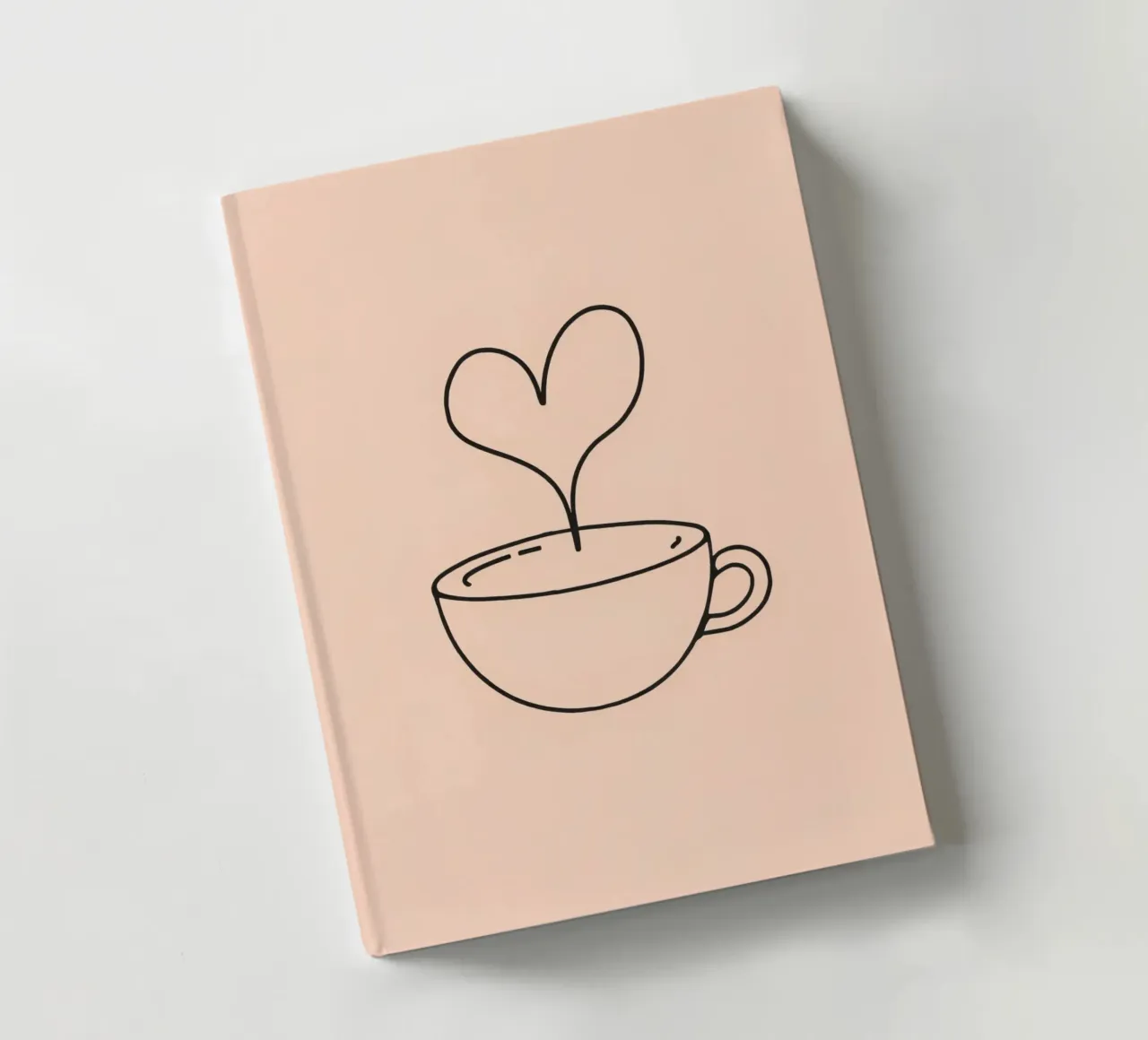 Tazza da caffè con vapore a forma di cuore su un semplice disegno pastello diario da DesignDoodle