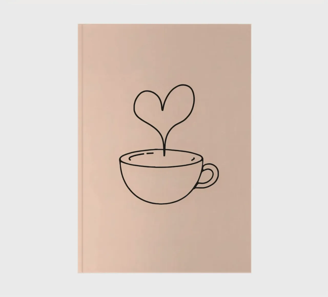 Tazza da caffè con vapore a forma di cuore su un semplice disegno pastello diario da DesignDoodle