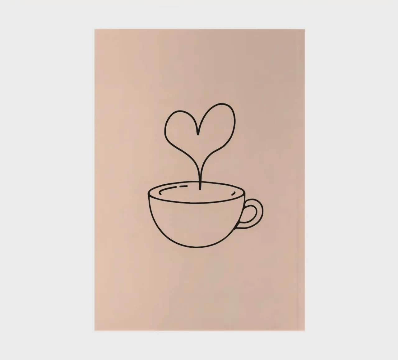 Tazza da caffè con vapore a forma di cuore su un semplice disegno pastello diario da DesignDoodle