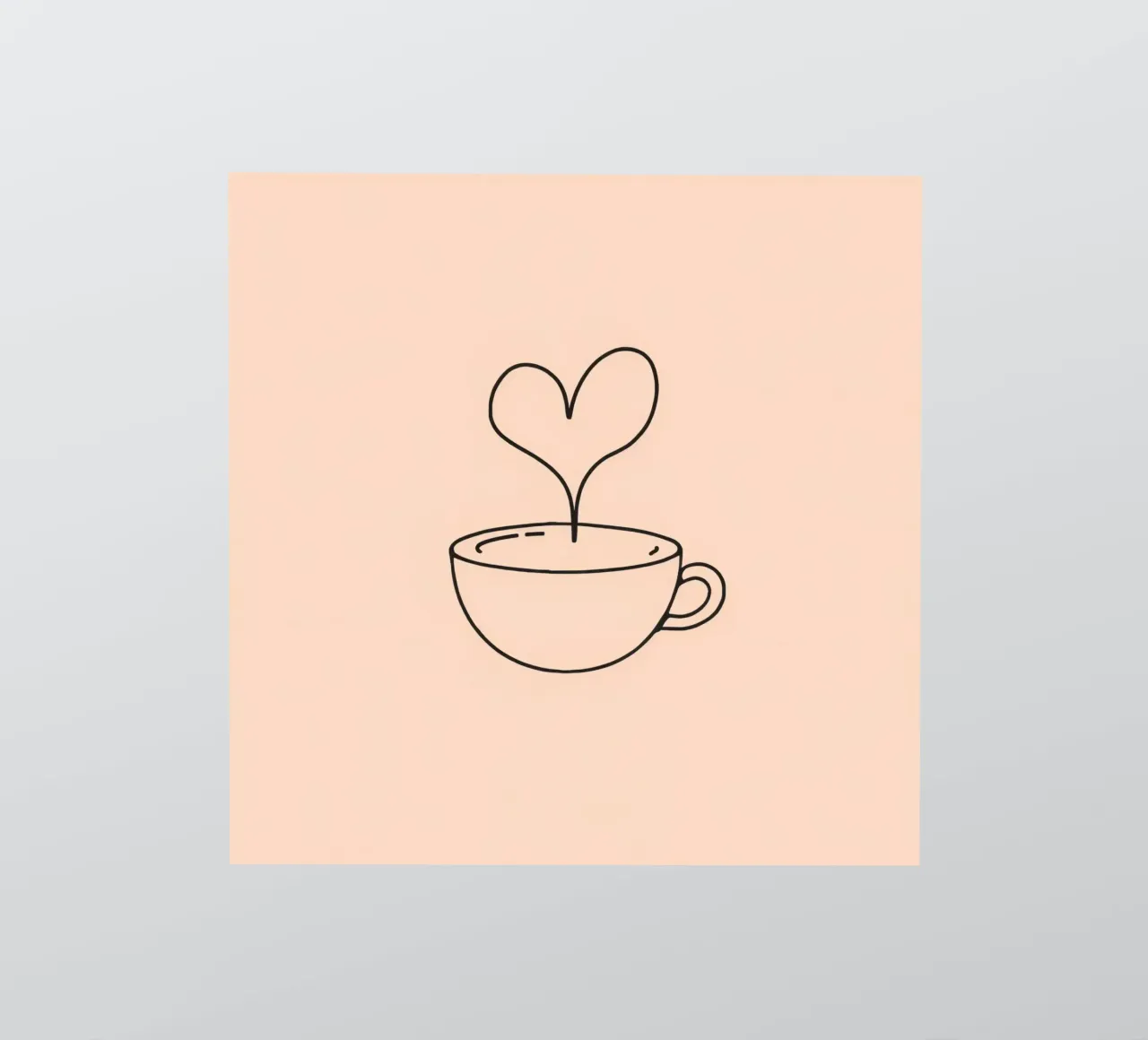 Tazza da caffè con vapore a forma di cuore su un semplice disegno pastello adesivo da DesignDoodle