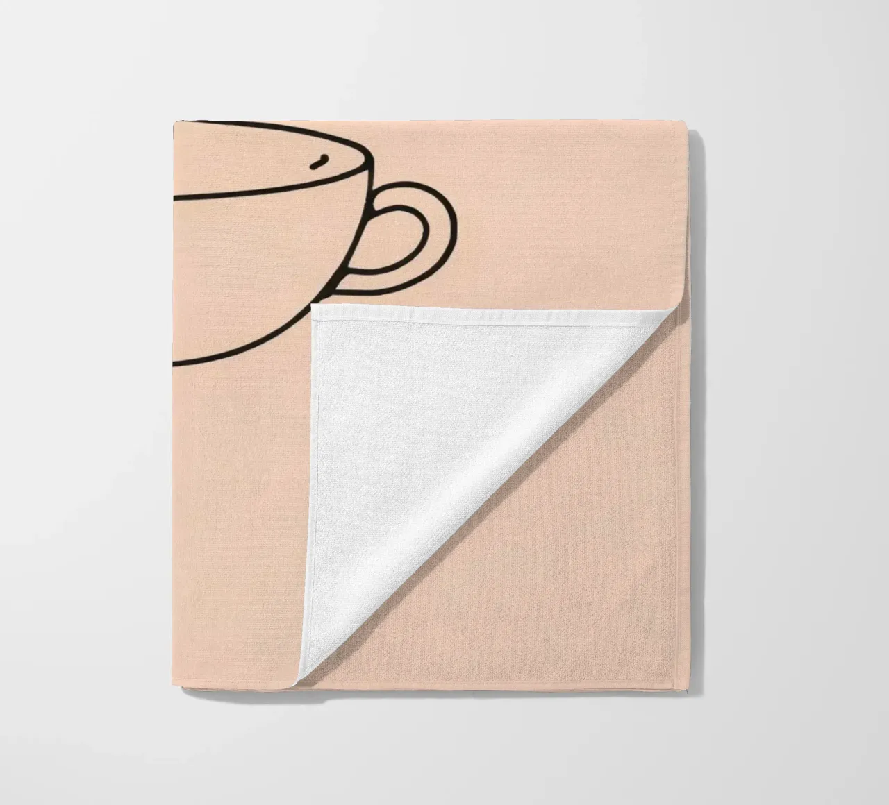 Tazza da caffè con vapore a forma di cuore su un semplice disegno pastello telo mare da DesignDoodle