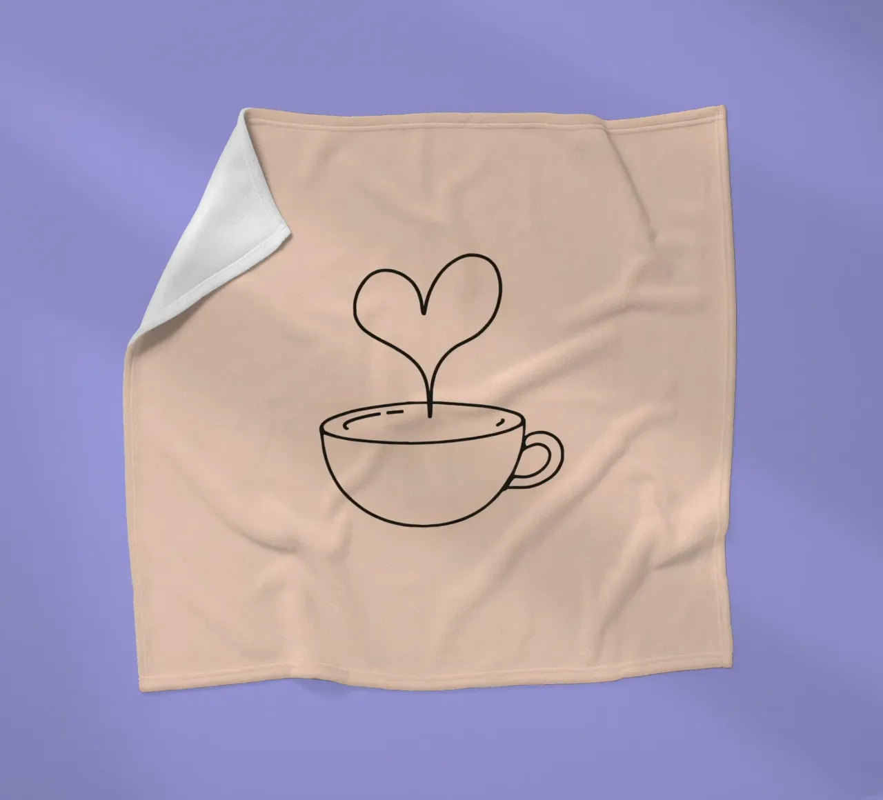 Tazza da caffè con vapore a forma di cuore su un semplice disegno pastello coperta in pile da DesignDoodle