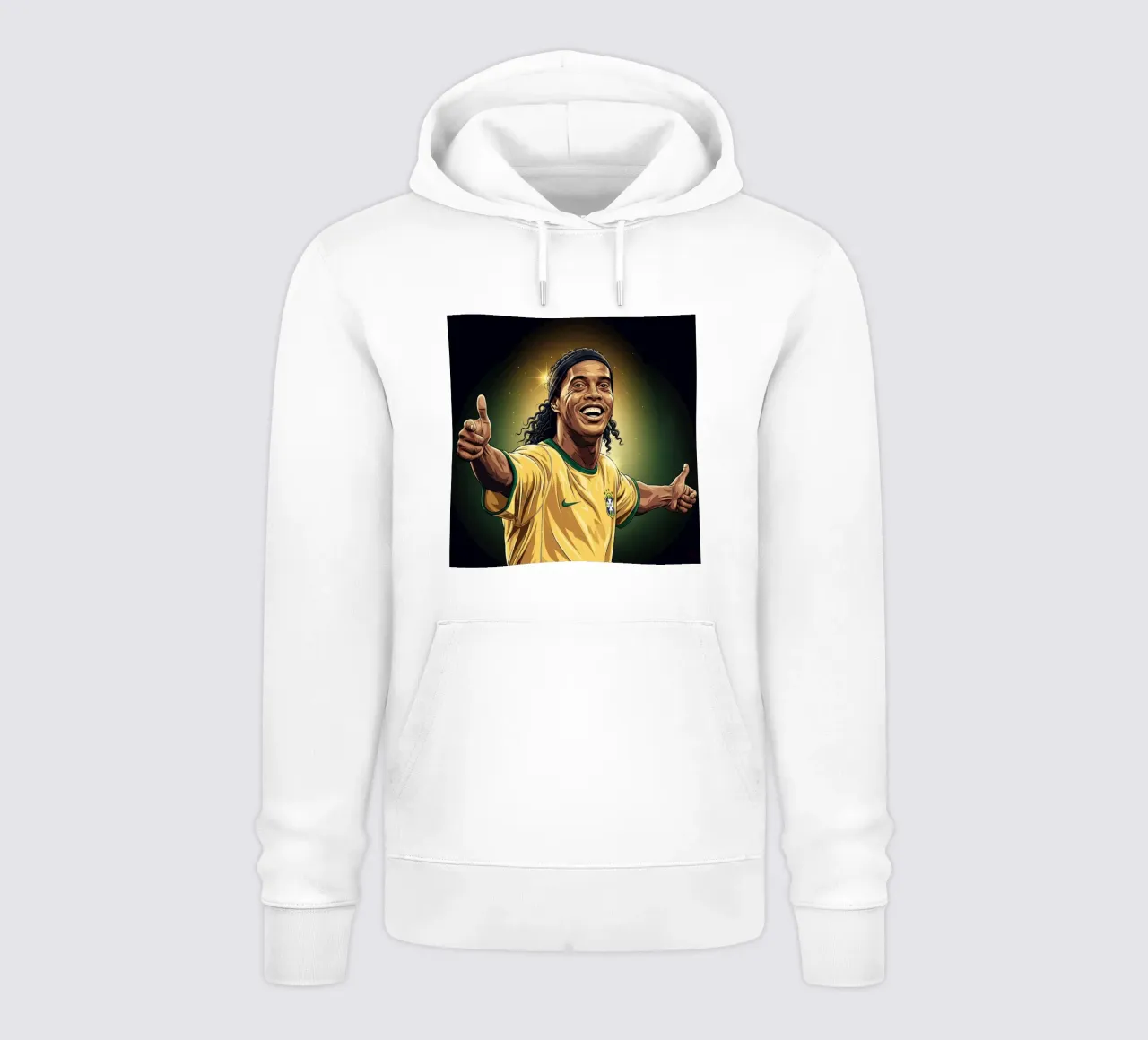 Ronaldinho with iconic smile felpa con cappuccio da Lembayung art