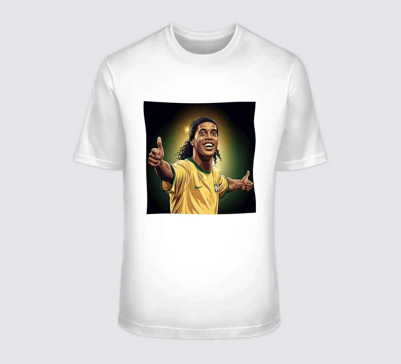 Ronaldinho with iconic smile t-shirt da Lembayung art