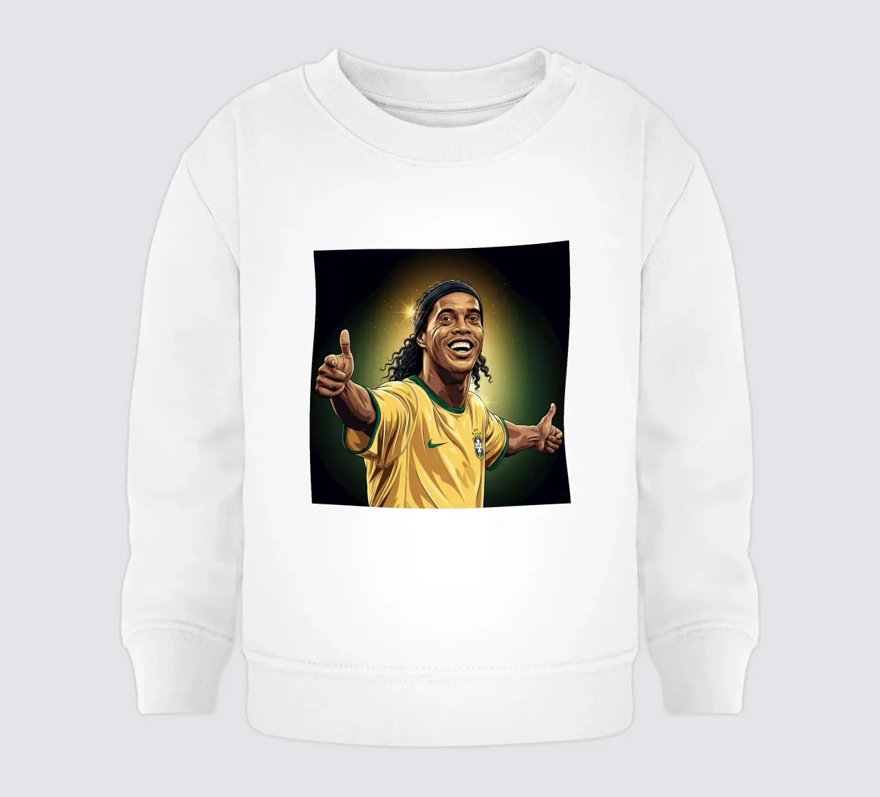 Ronaldinho with iconic smile felpa neonato da Lembayung art