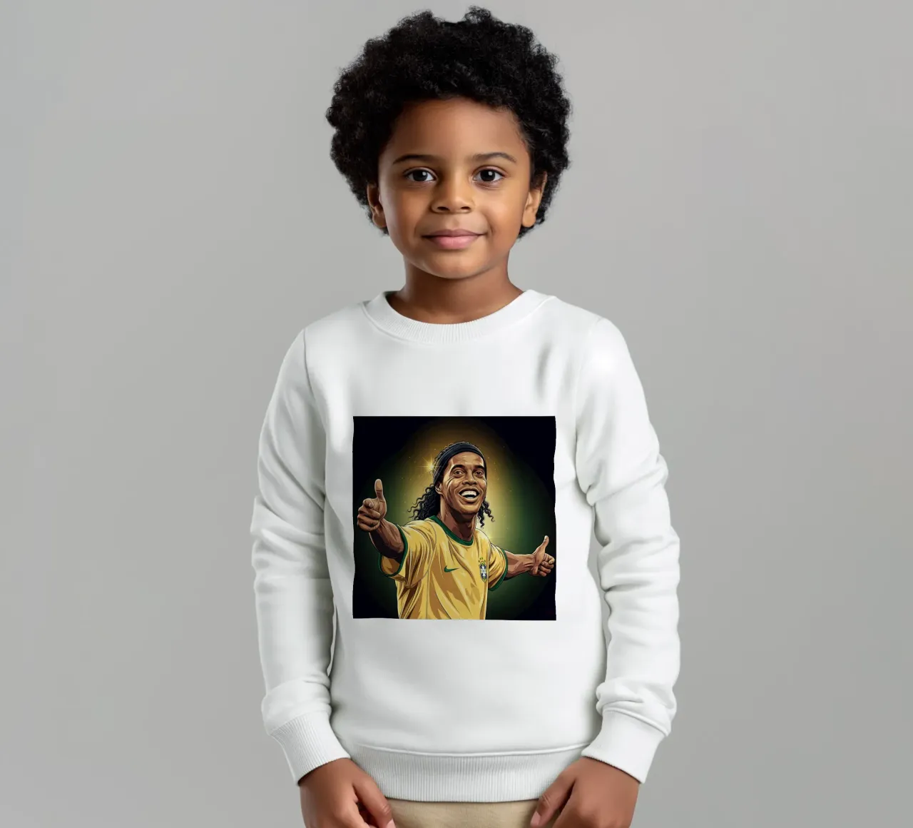 Ronaldinho with iconic smile felpa bambino da Lembayung art