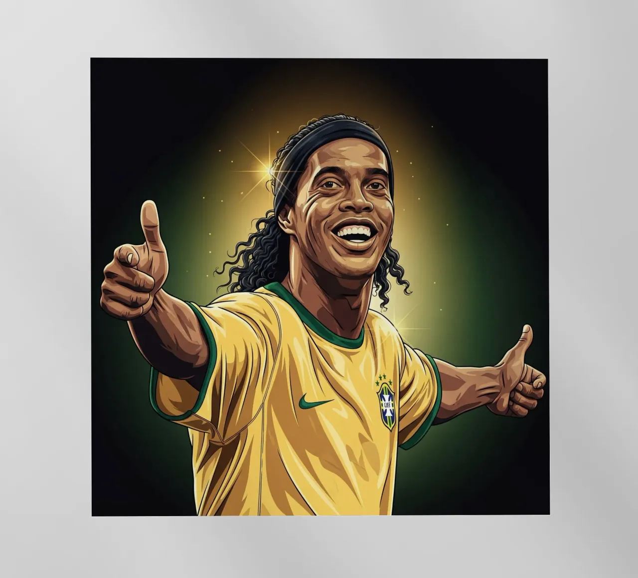 Ronaldinho with iconic smile pellicola backlit da Lembayung art