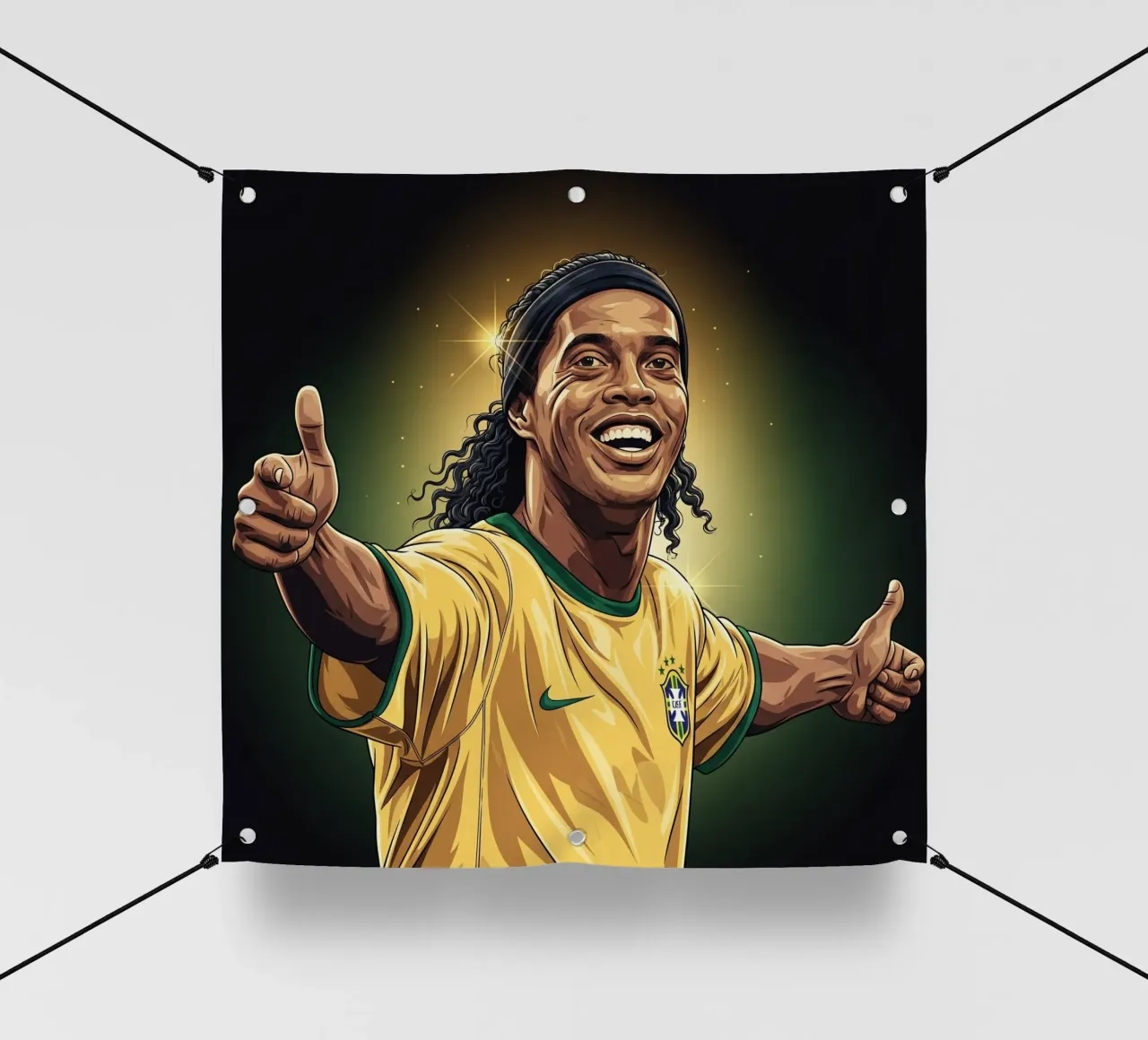 Ronaldinho with iconic smile telo in pvc da Lembayung art