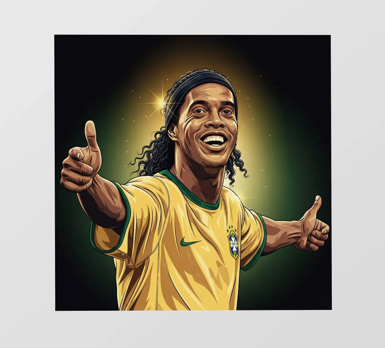 Ronaldinho with iconic smile telo in pvc da Lembayung art