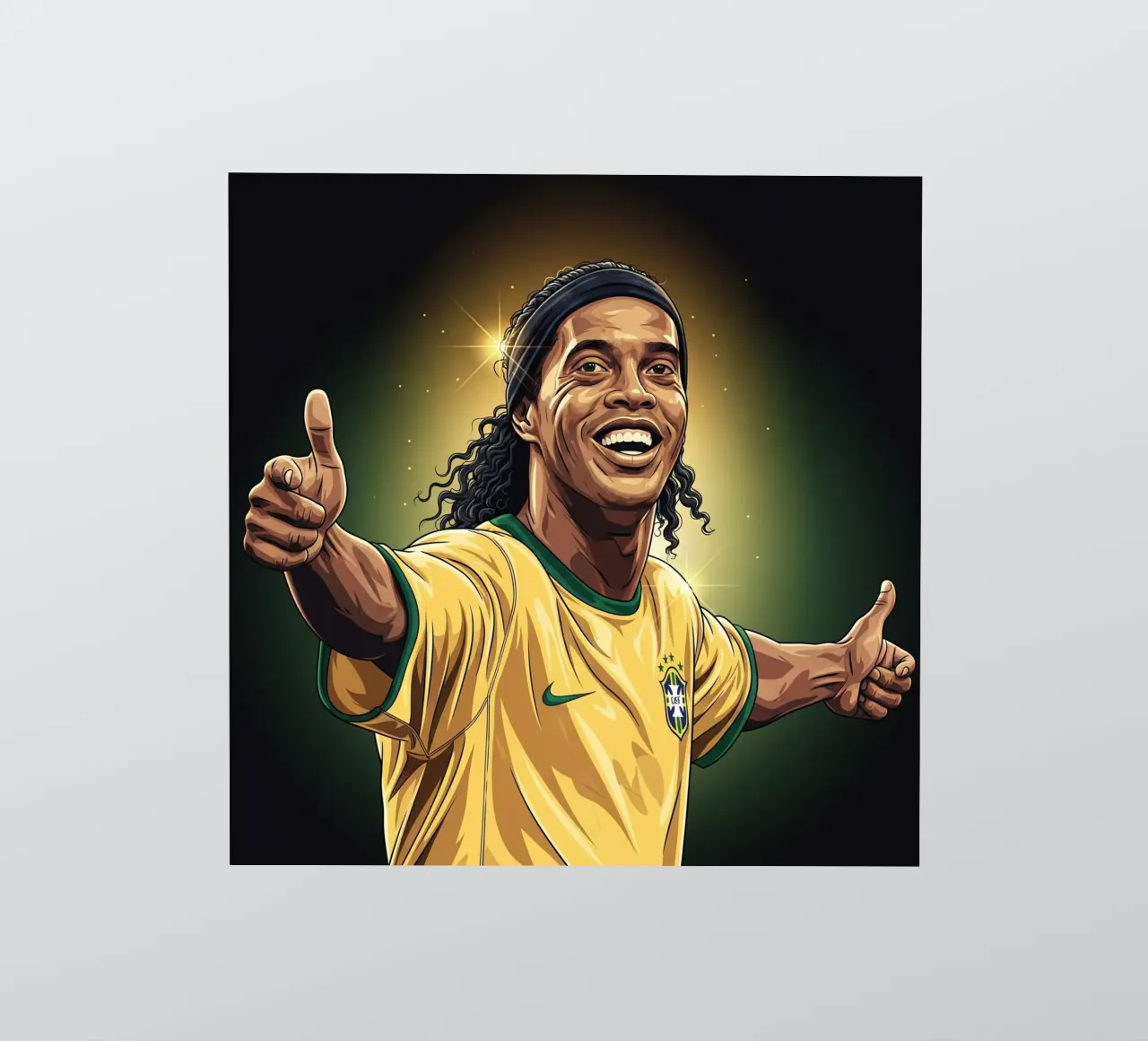 Ronaldinho with iconic smile sticker by Lembayung art