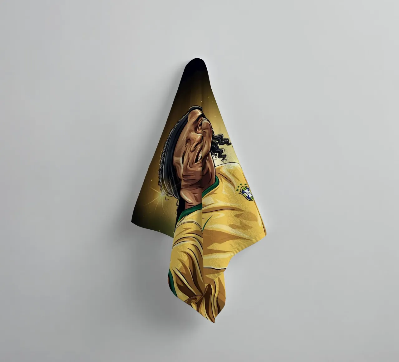 Ronaldinho with iconic smile asciugamano da bagno da Lembayung art