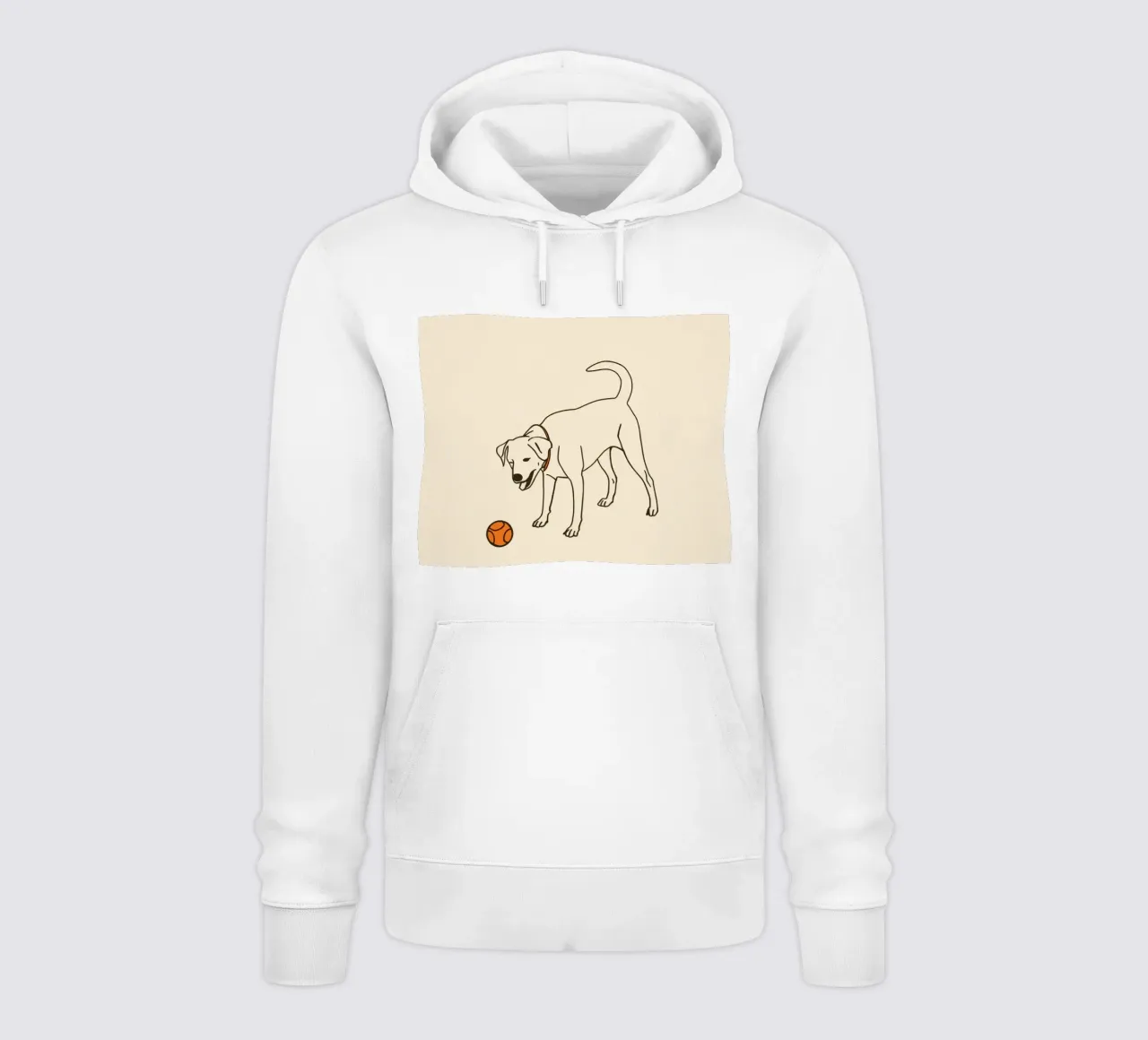 Il cane gioca con una palla in un ambiente interno caldo felpa con cappuccio da DesignDoodle