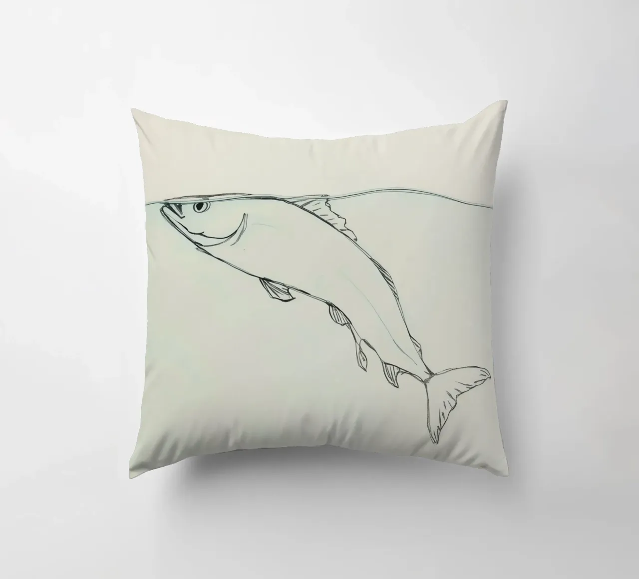 Poissons nageant juste sous la surface de l'eau dans l'art naturel coussin de DesignDoodle