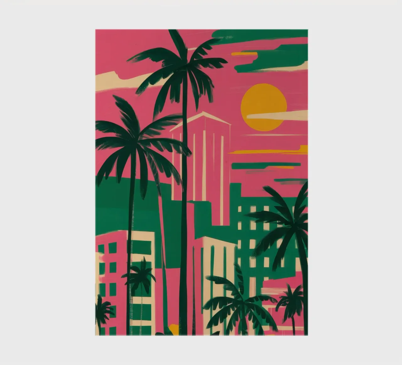 Pink Sunset Palms notebook by Flock Reverie