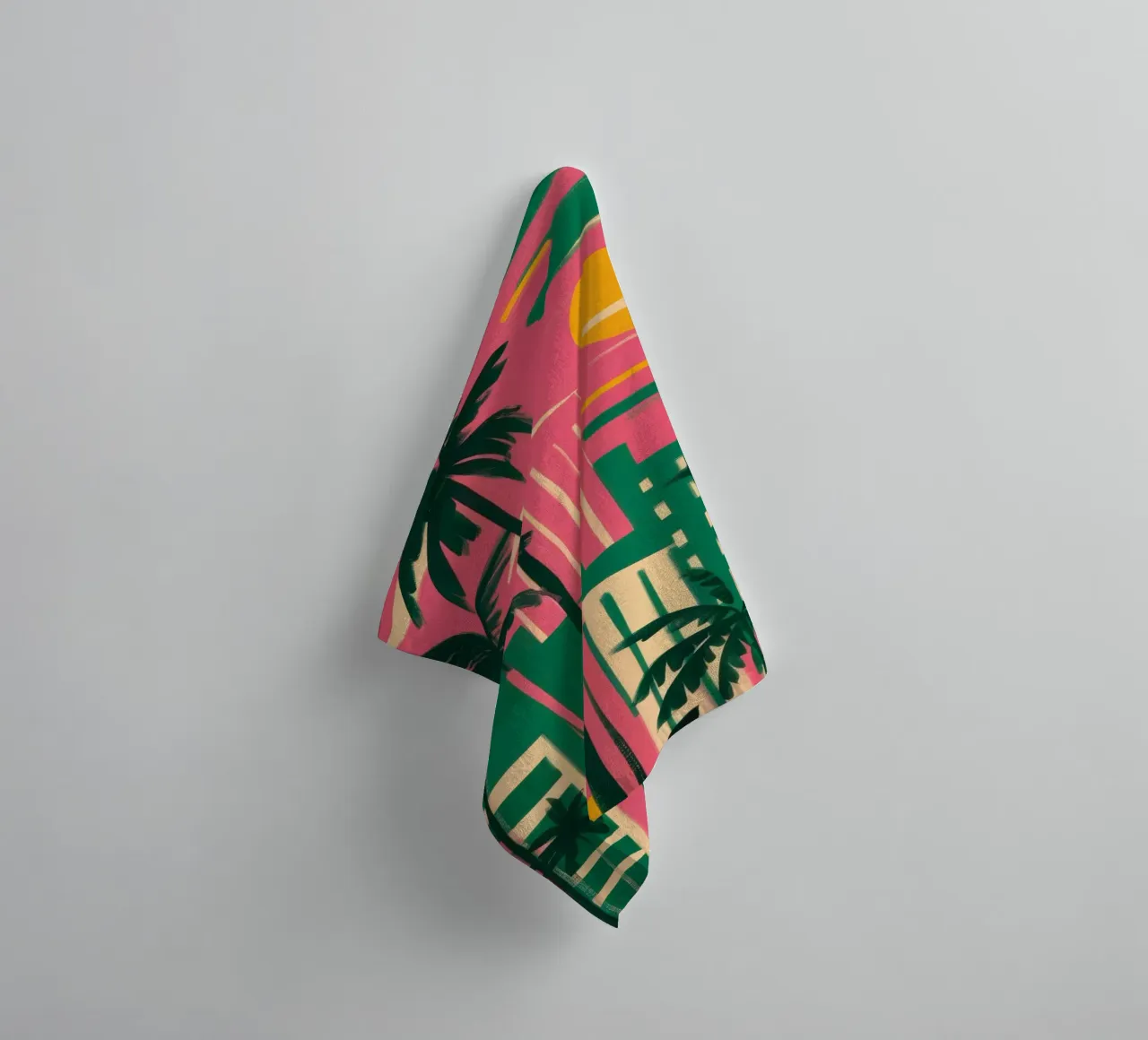 Palme rosa del tramonto asciugamano da bagno da Flock Reverie