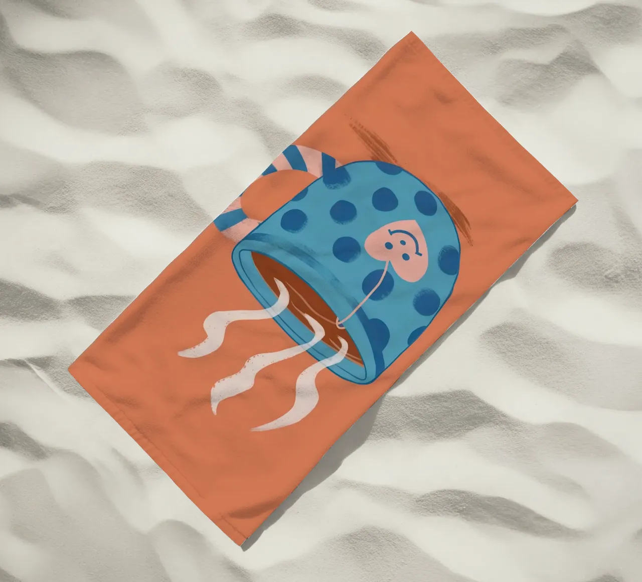 Gezellige dampende mok strandhanddoek van Veil Maya