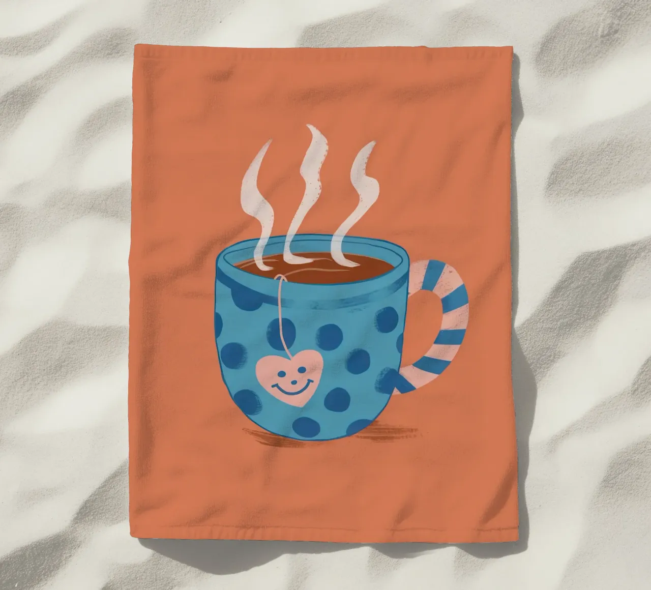 Gezellige dampende mok strandhanddoek van Veil Maya
