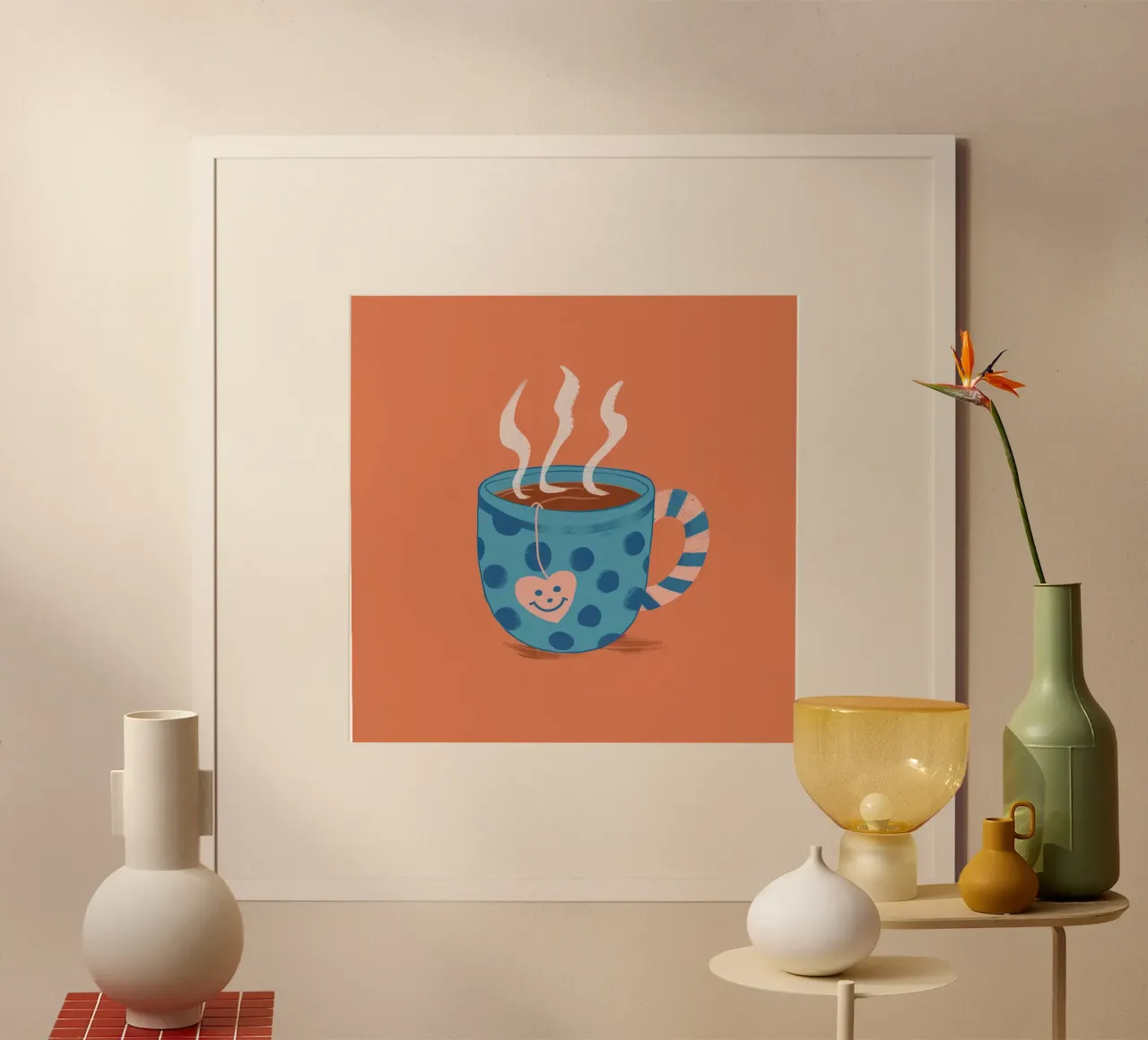 Gezellige dampende mok hahnemühle van Veil Maya