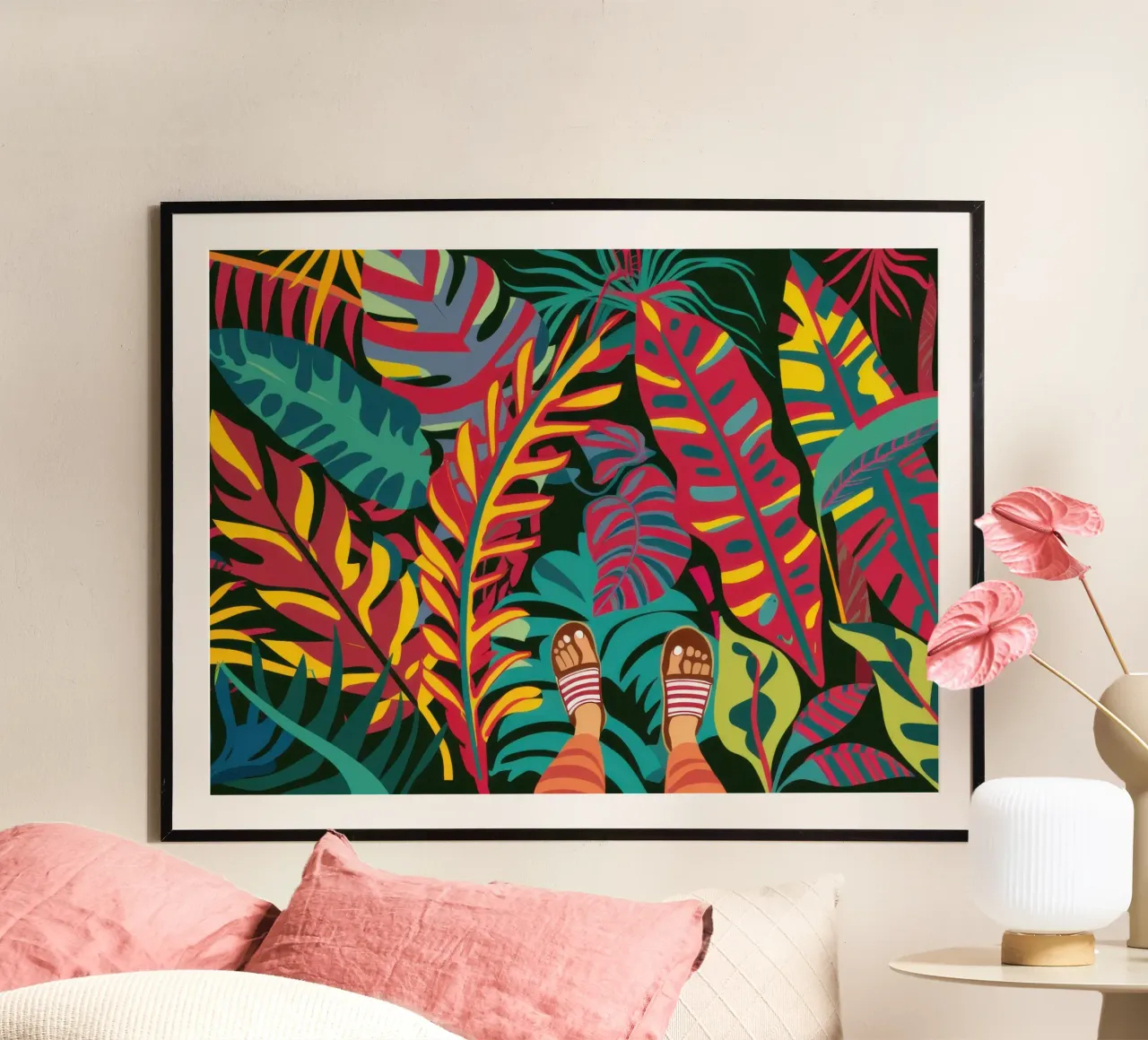 Febbre da giungla massimalista poster con telaio in plastica da Bring Haven