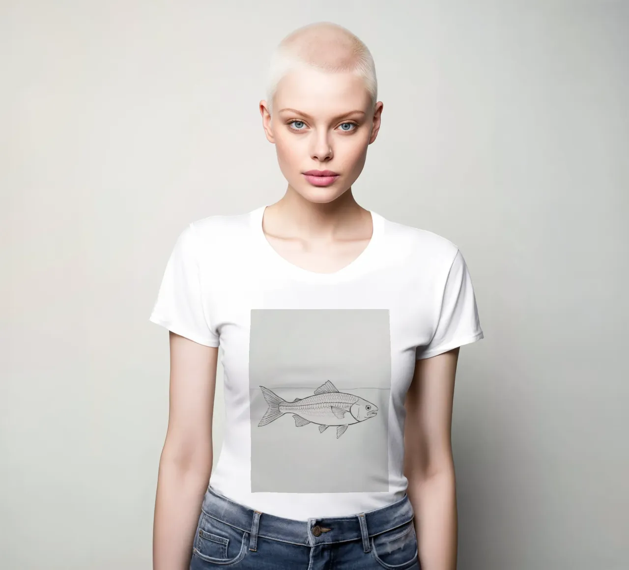 Pesce che nuota in un'area con acqua calma e sfondo semplice t-shirt da donna da DesignDoodle