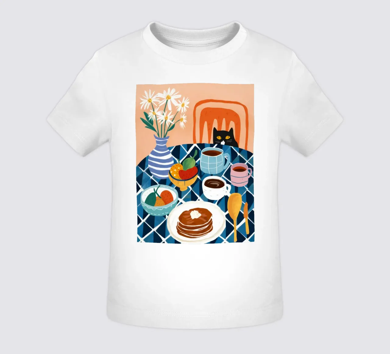 Pancake e colazione per gatti maglietta neonato da Flock Reverie