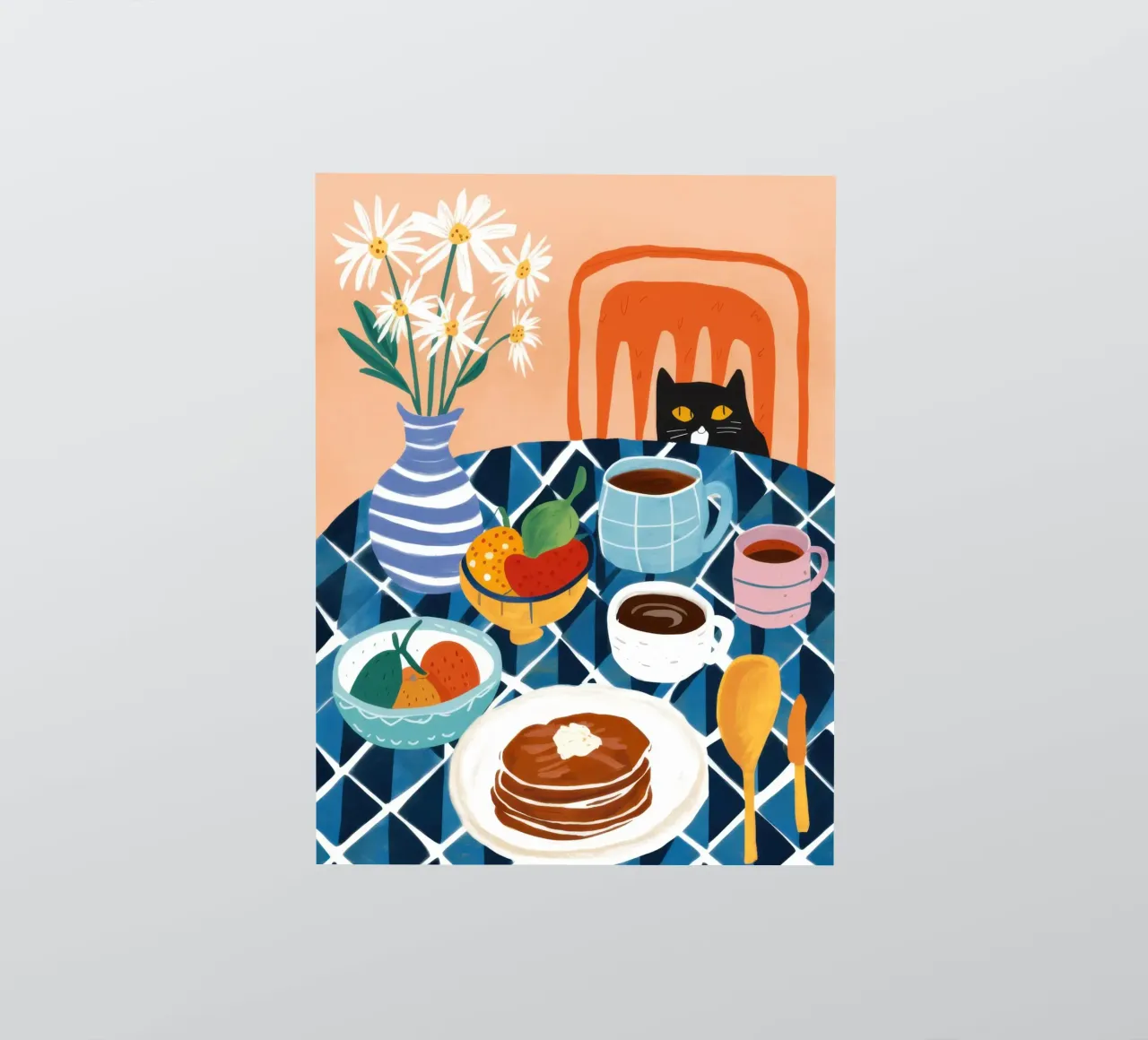 Pancake e colazione per gatti adesivo da Flock Reverie