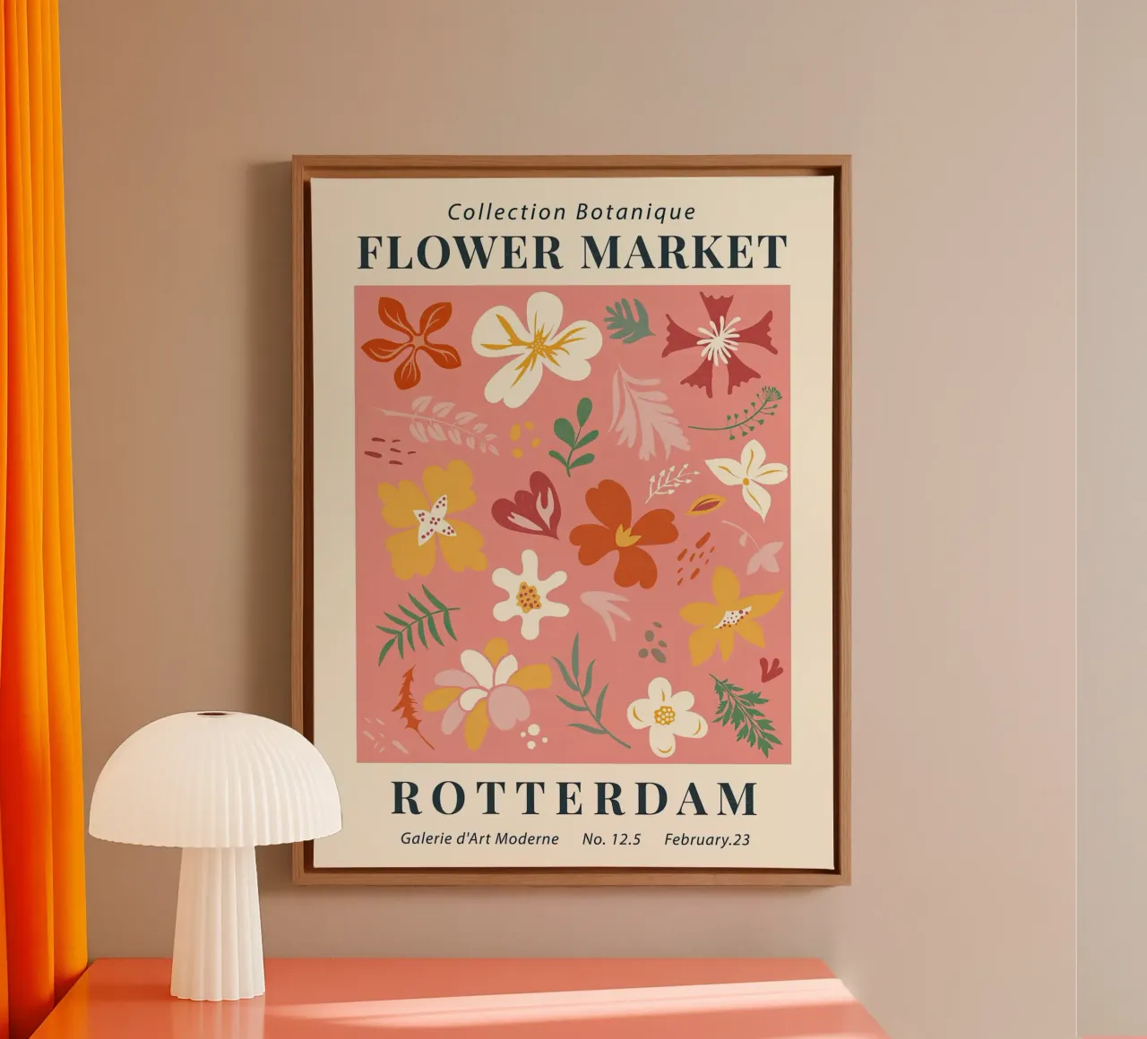 Mercato dei fiori di Rotterdam (2) tela con Cornice a cassetta da TekleDawit