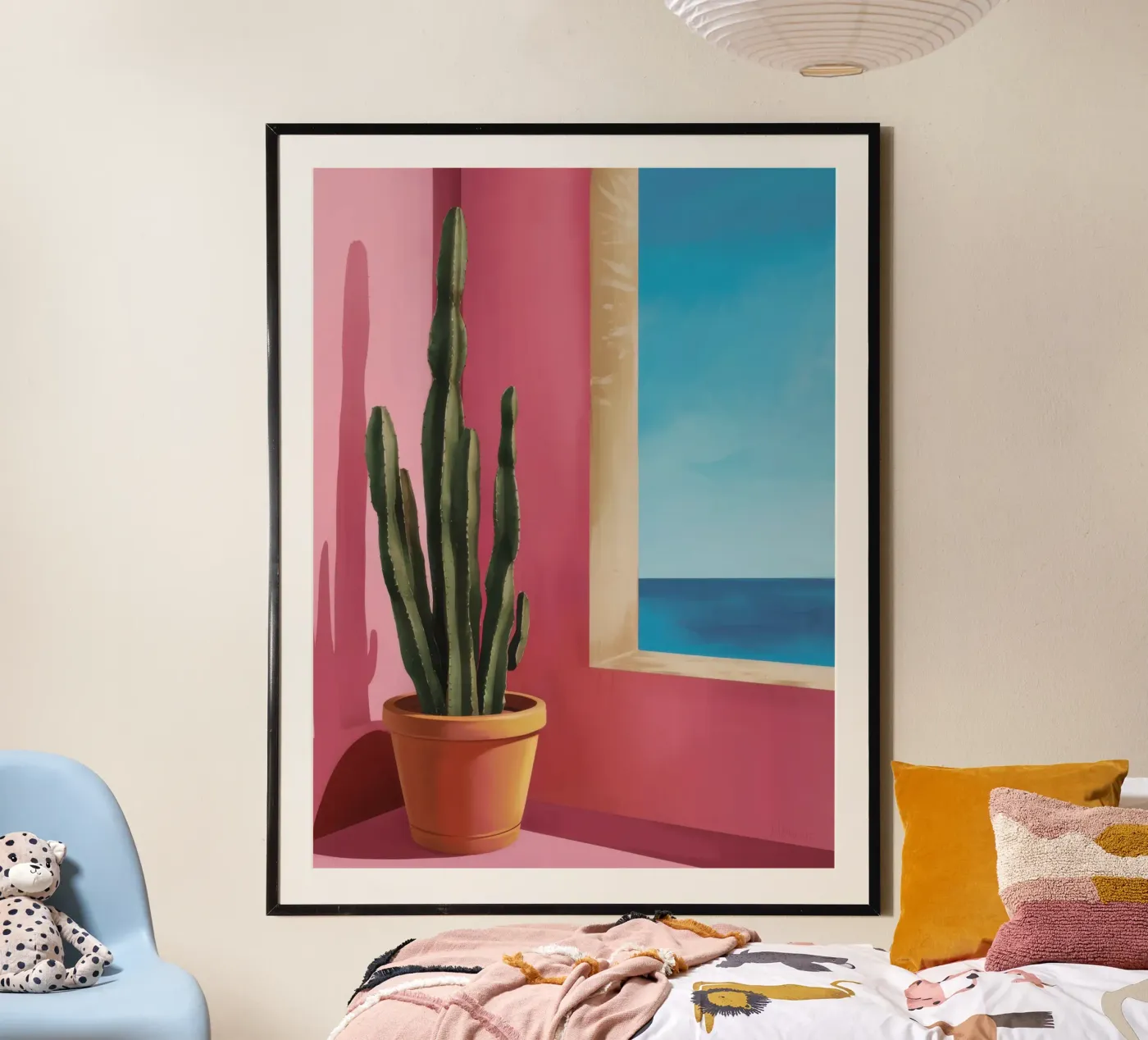 Window Ocean Cactus poster by Prism Ritual
