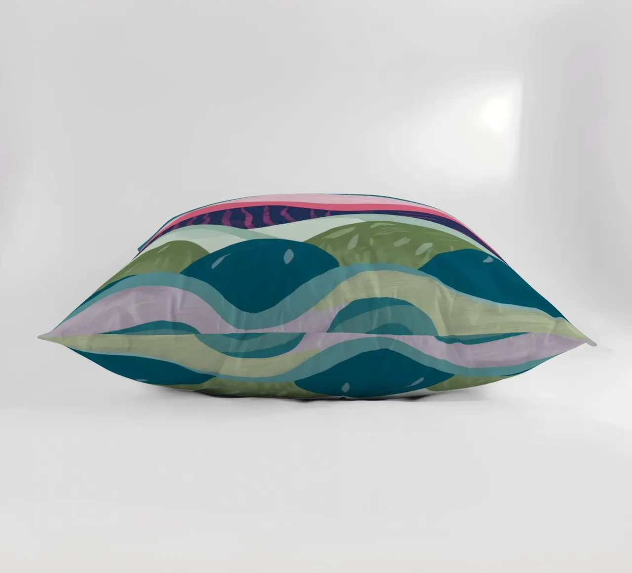 Abstract Rolling Waves decorative cushion by Flock Reverie