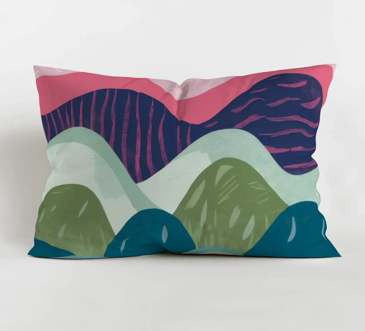 Abstract Rolling Waves decorative cushion by Flock Reverie