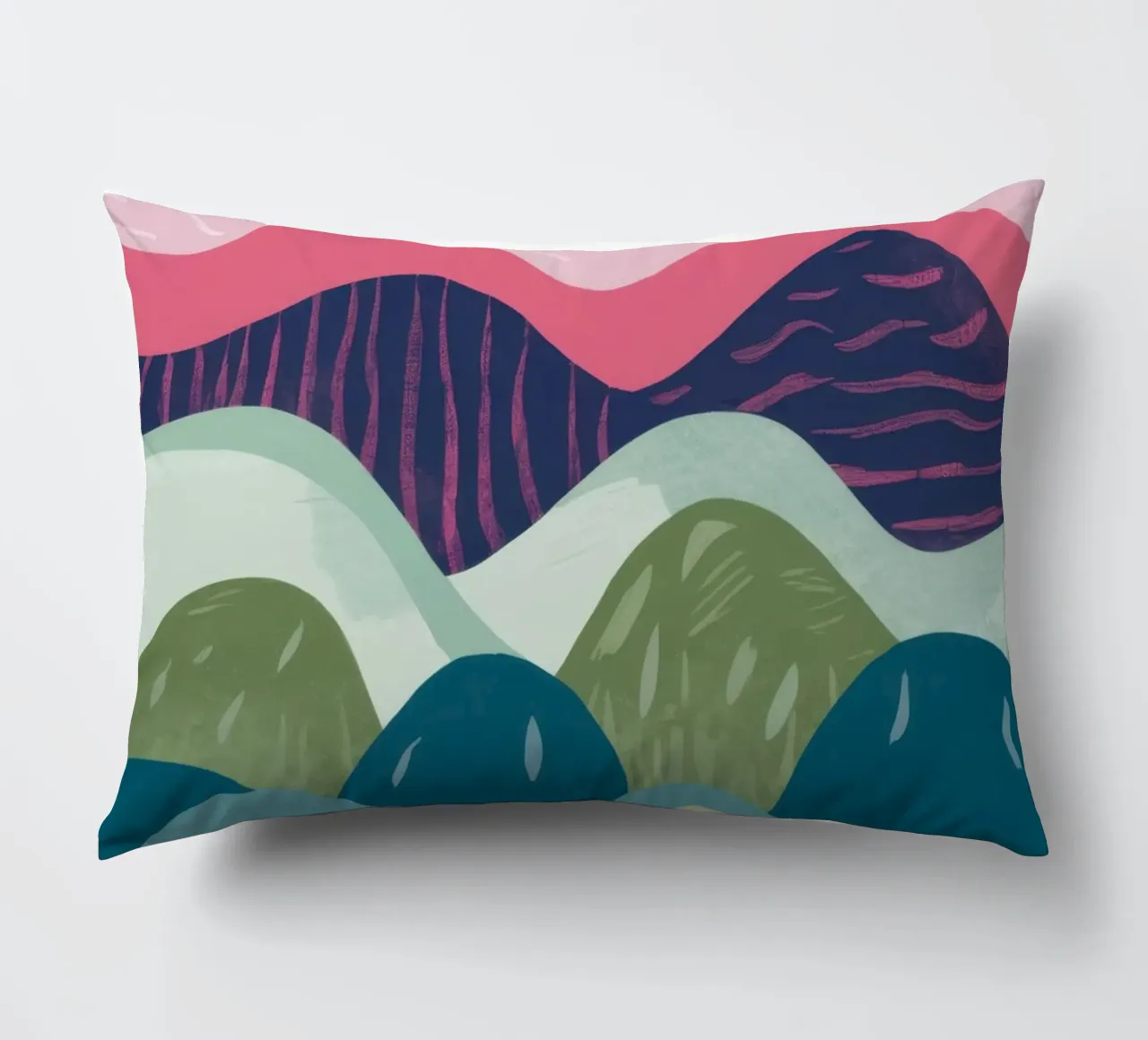 Abstract Rolling Waves decorative cushion by Flock Reverie