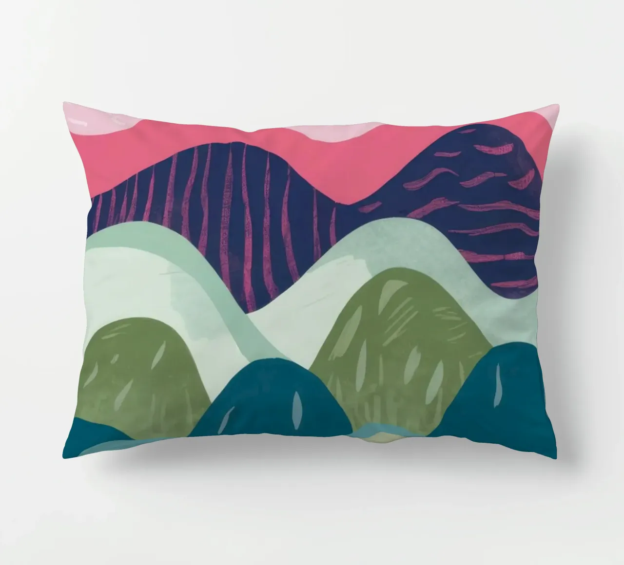 Abstract Rolling Waves decorative cushion by Flock Reverie