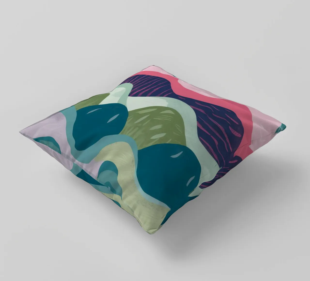 Abstract Rolling Waves decorative cushion by Flock Reverie