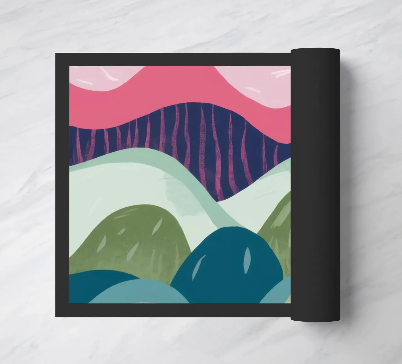 Abstract Rolling Waves doormat by Flock Reverie
