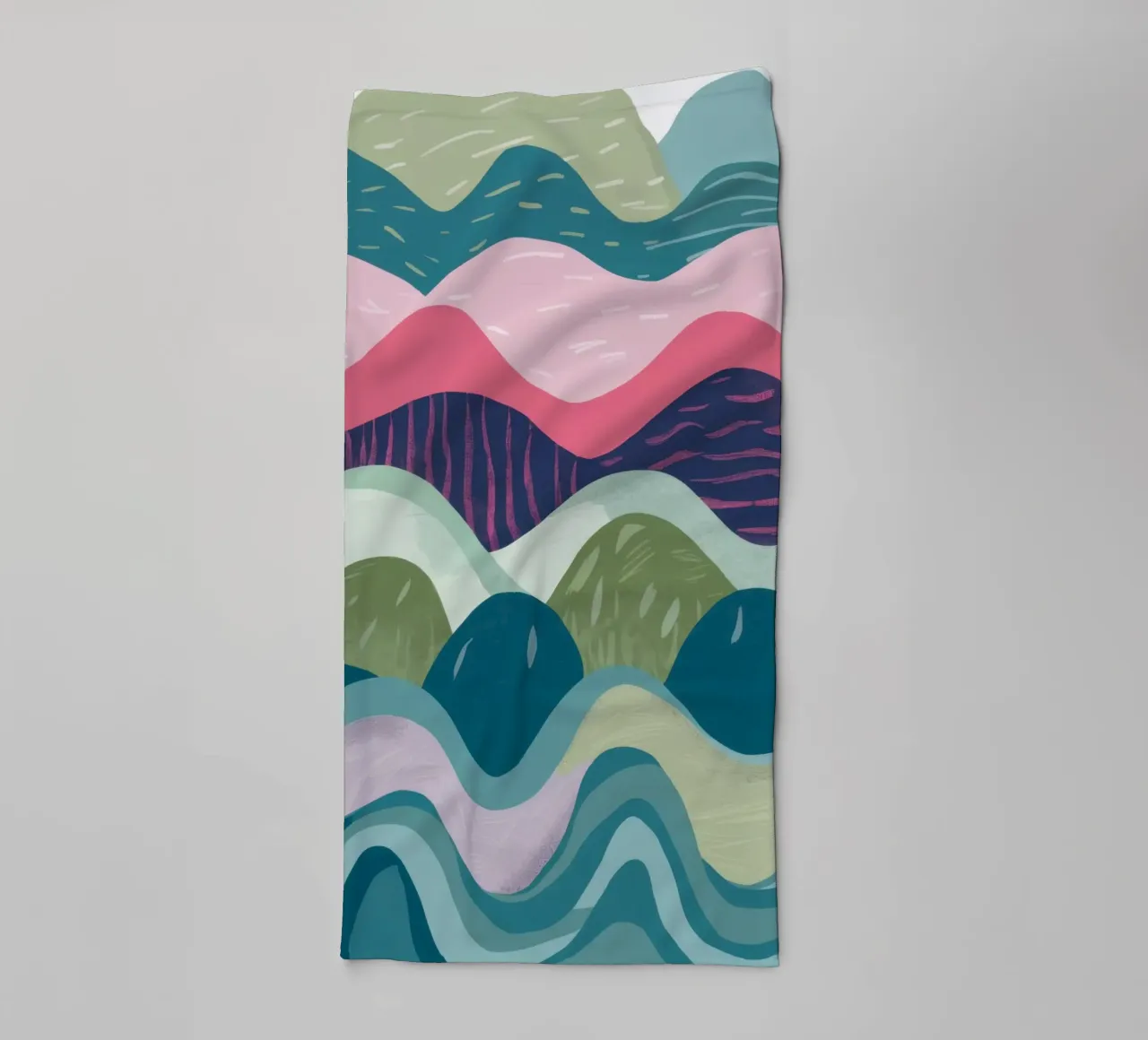 Abstract Rolling Waves towel by Flock Reverie
