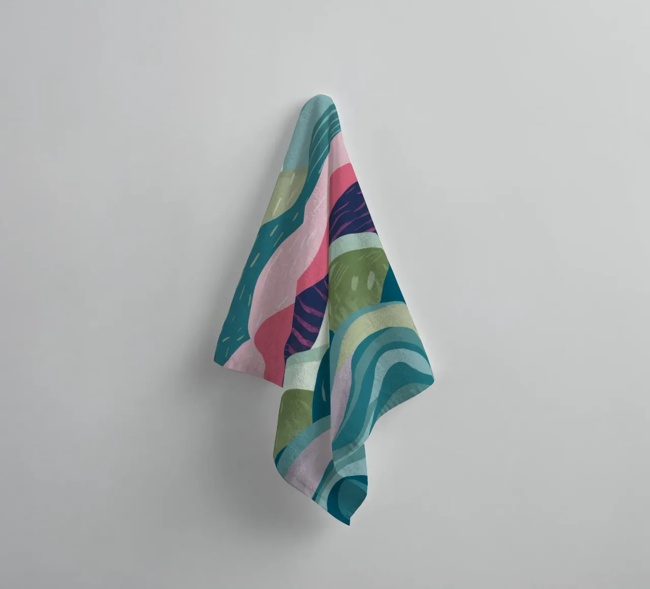 Abstract Rolling Waves towel by Flock Reverie