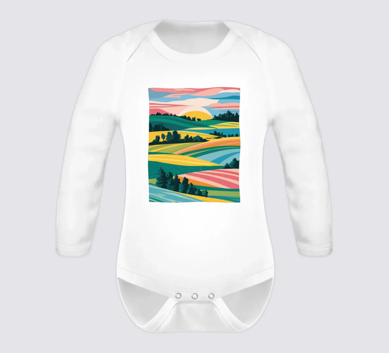 Patchwork Valle Verdeggiante body neonato maniche lunghe da Prism Ritual