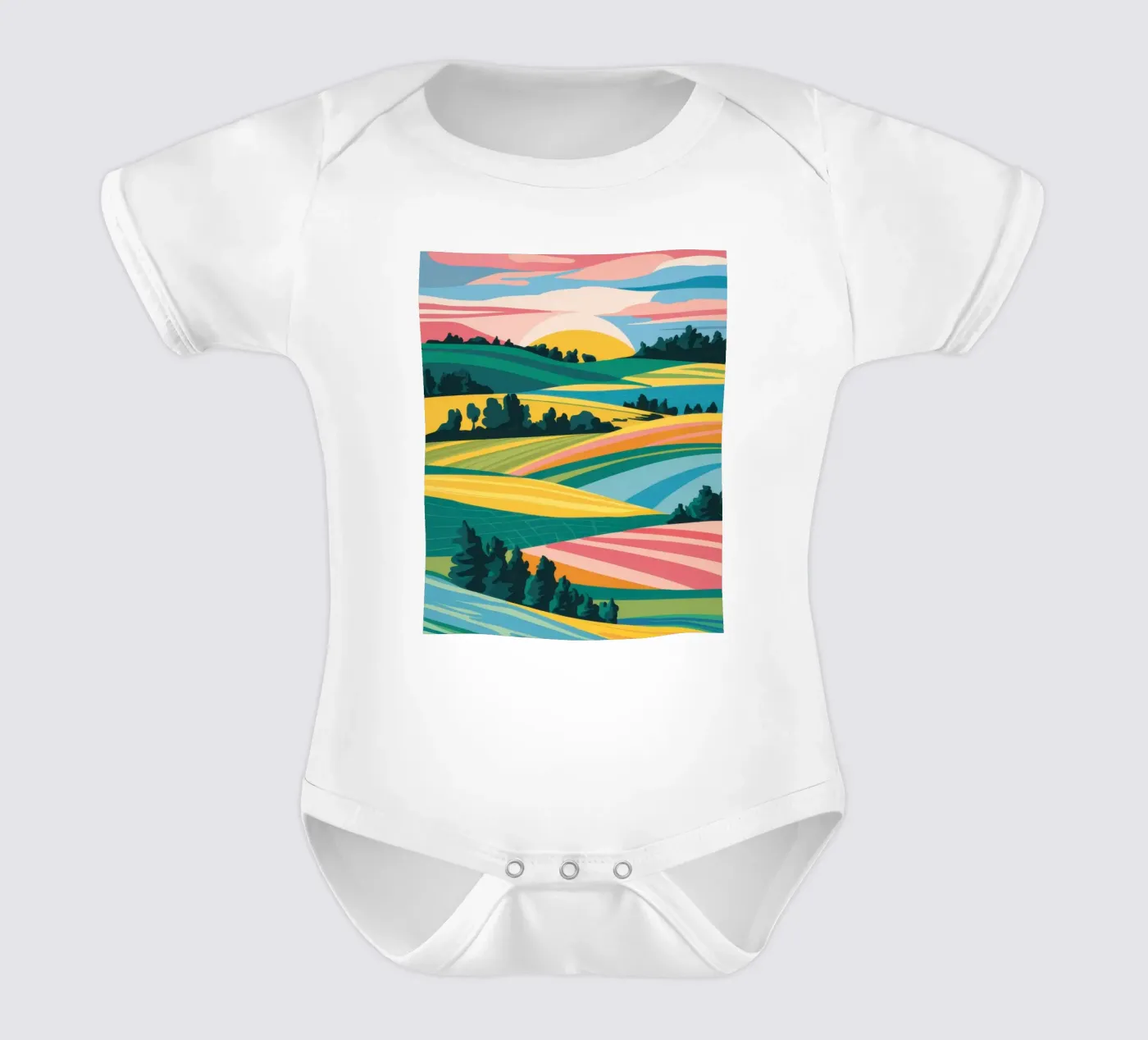 Patchwork Vallée verdoyante body bébé de Prism Ritual