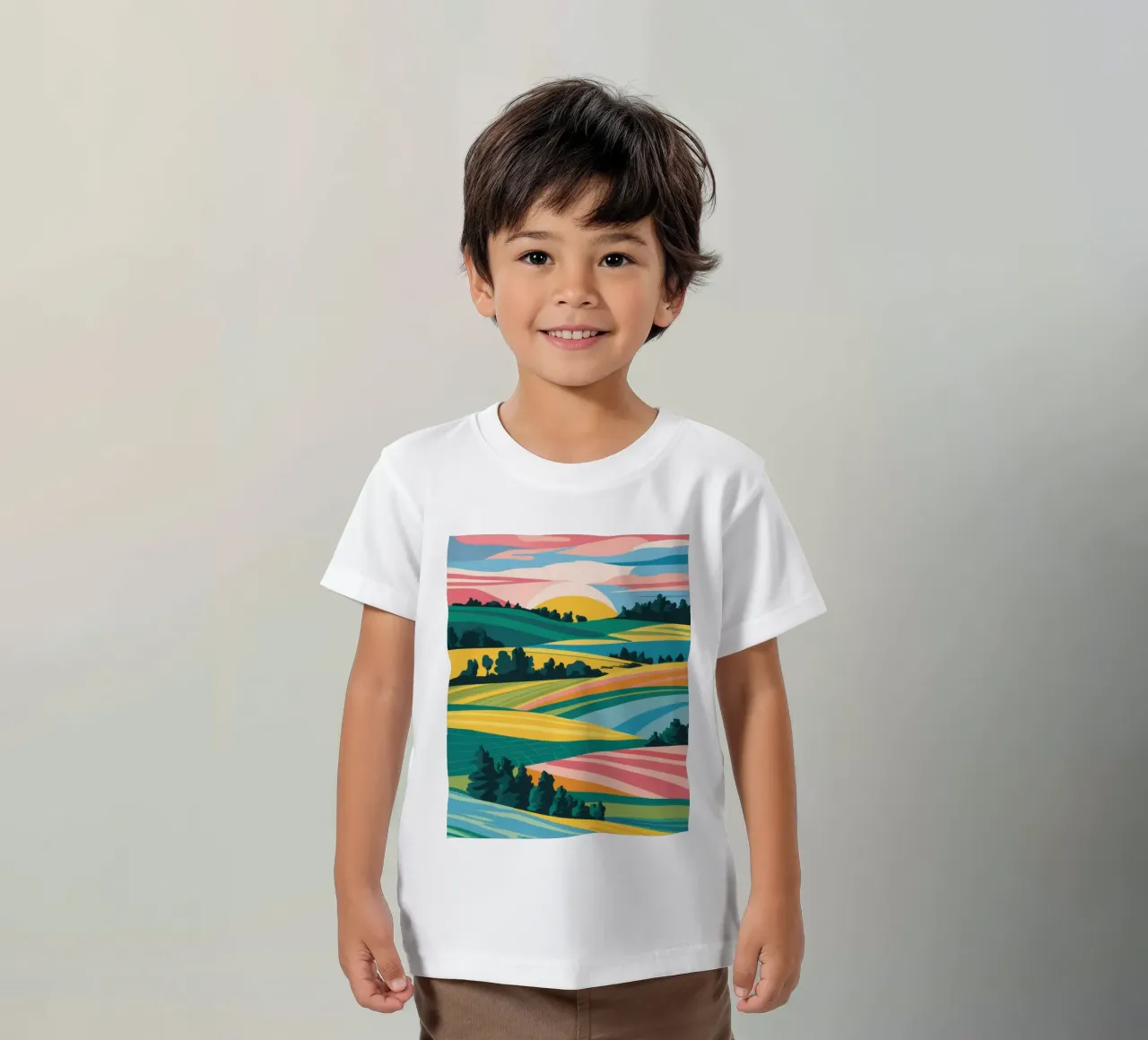 Patchwork Valle Verdeggiante t-shirt bambini da Prism Ritual