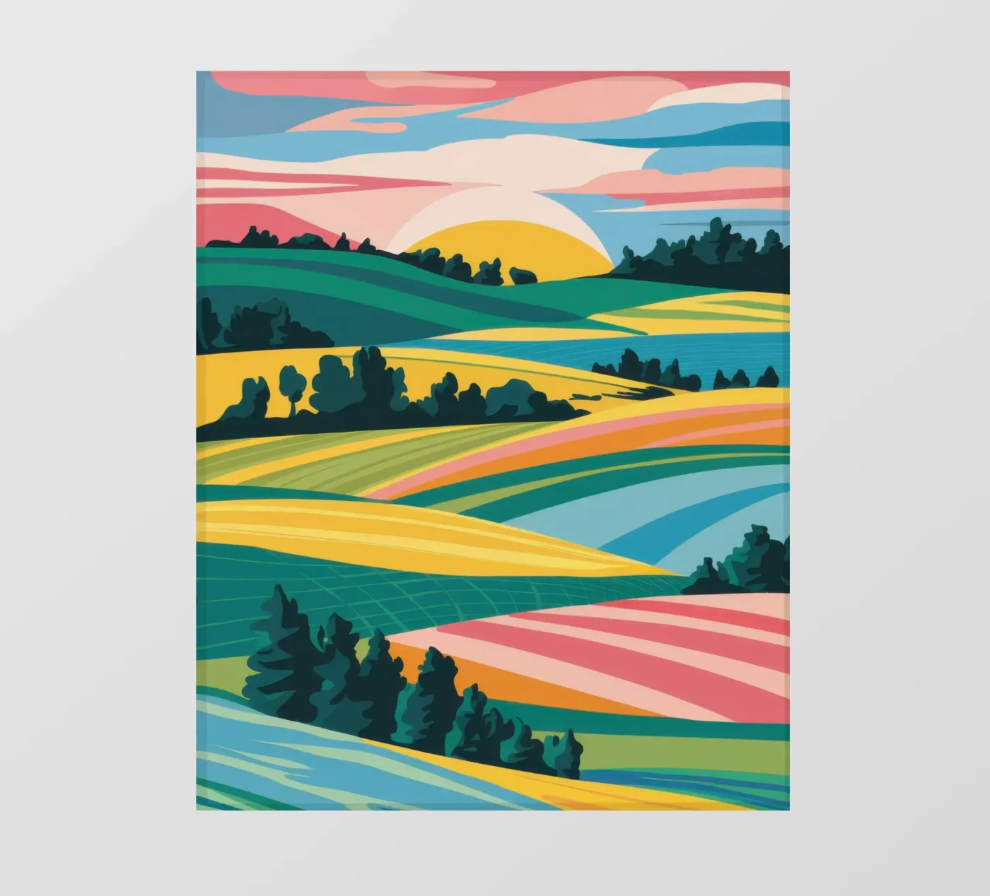 Patchwork Verdant Vallei fotobehang van Prism Ritual