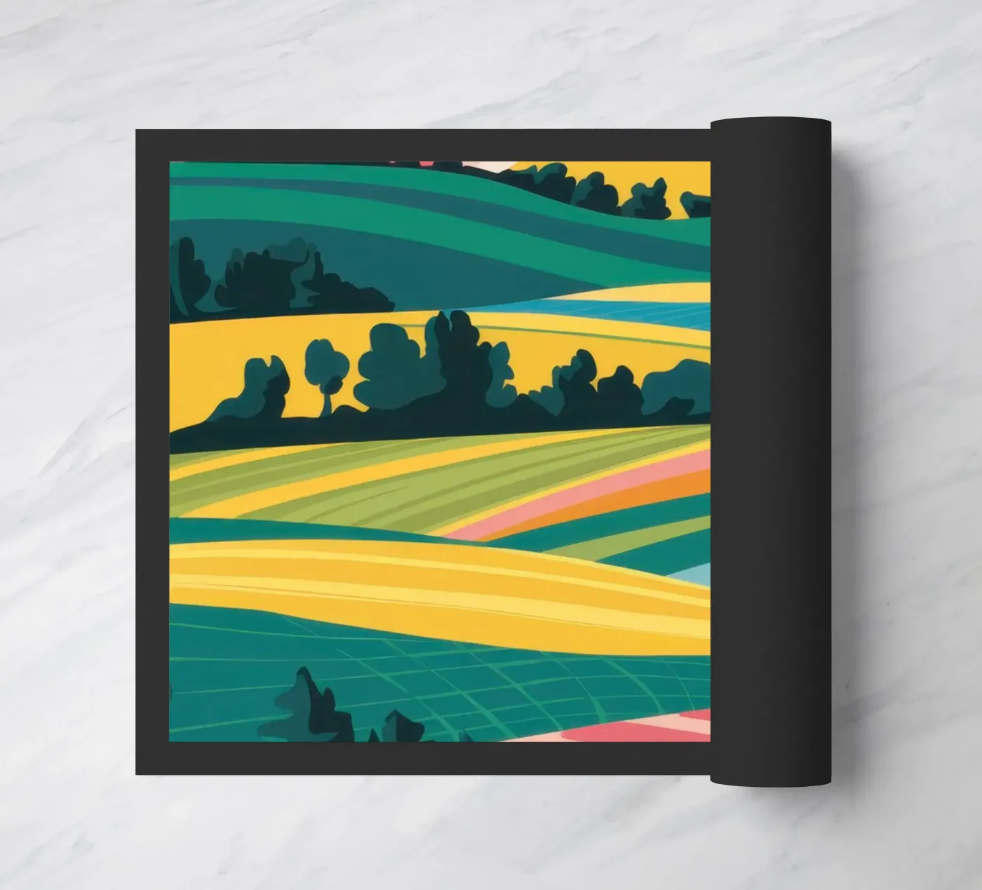 Patchwork Verdant Valley doormat by Prism Ritual