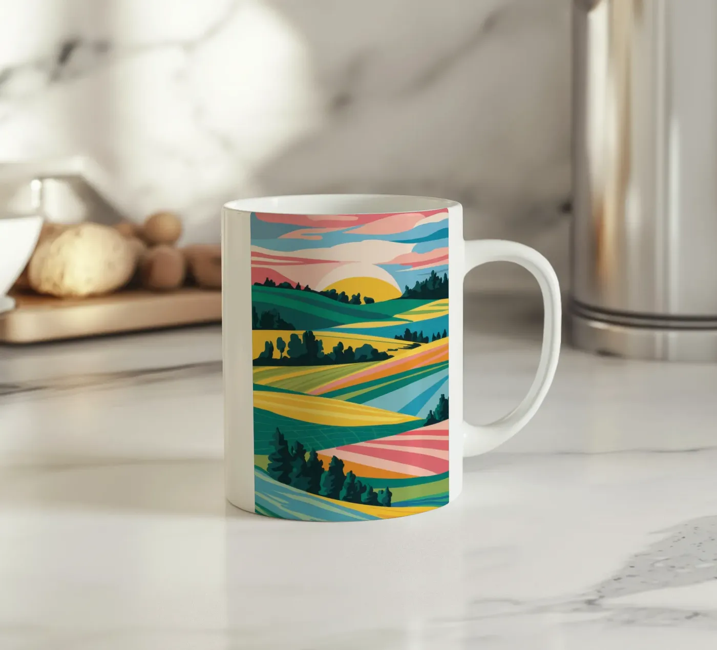 Patchwork Valle Verdeggiante tazza in ceramica da Prism Ritual