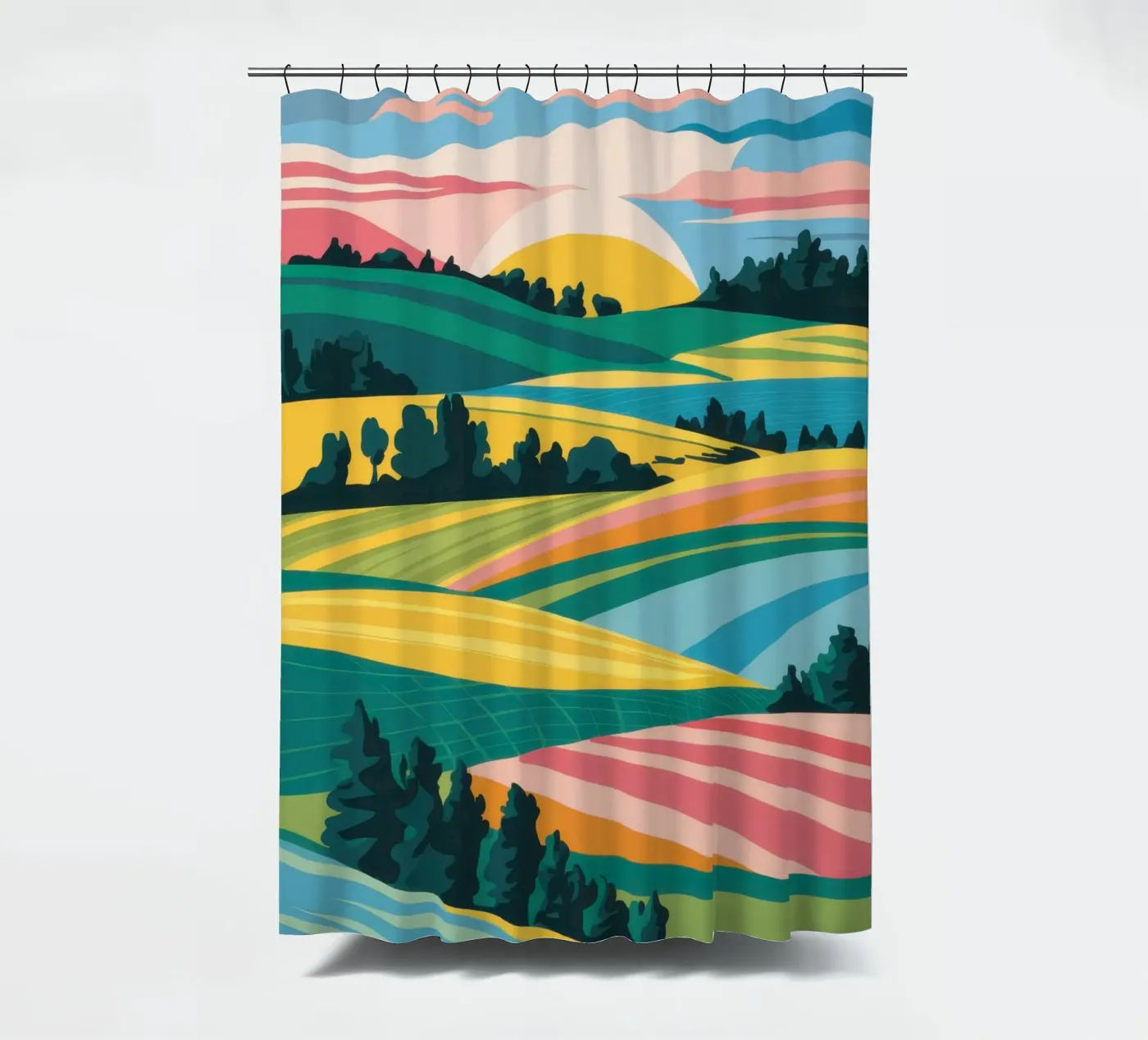 Patchwork Verdant Valley Duschvorhang von Prism Ritual