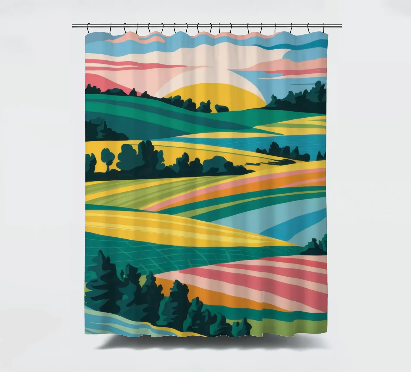 Patchwork Verdant Valley Duschvorhang von Prism Ritual