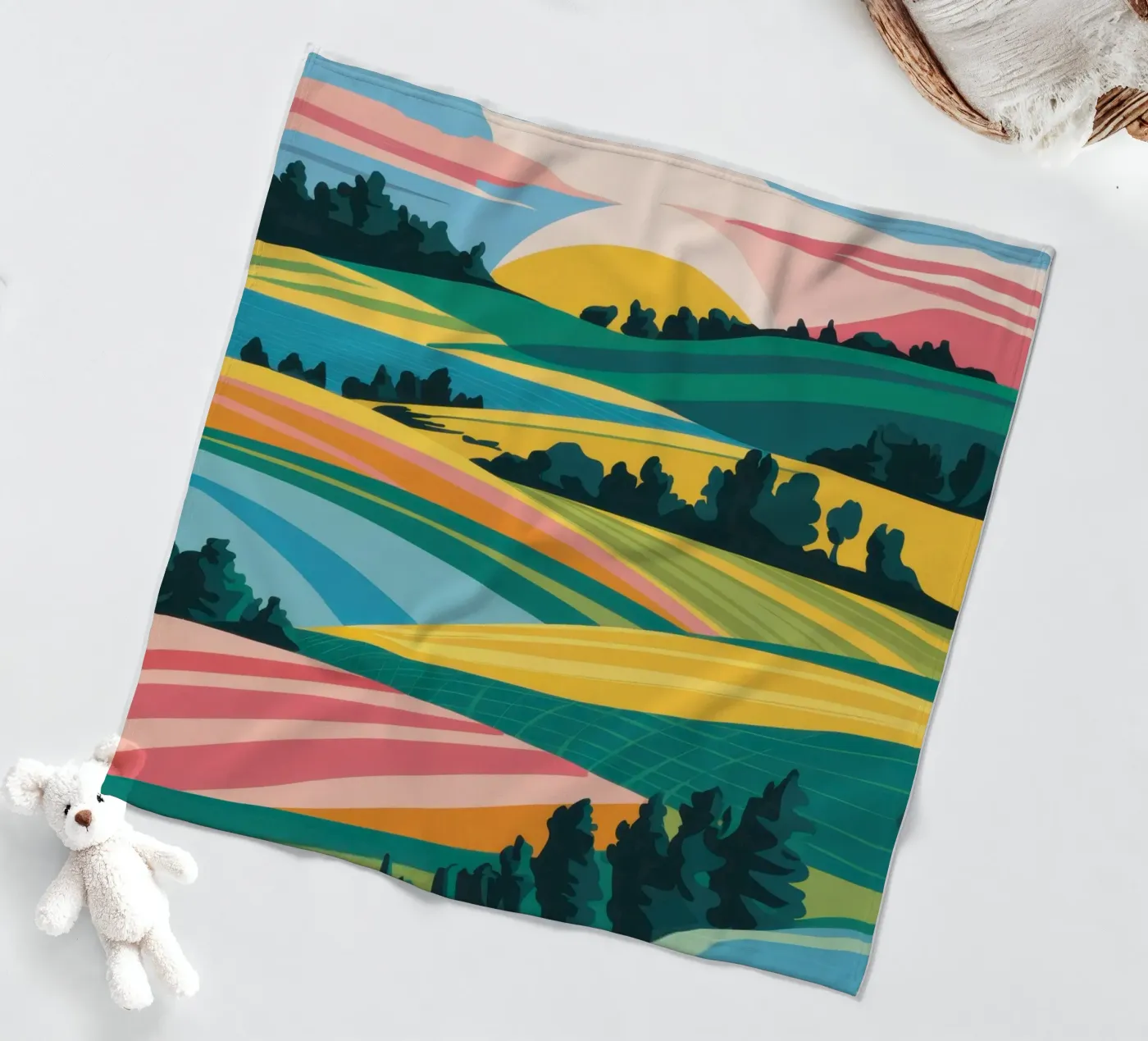 Patchwork Verdant Valley Fleecedecke von Prism Ritual