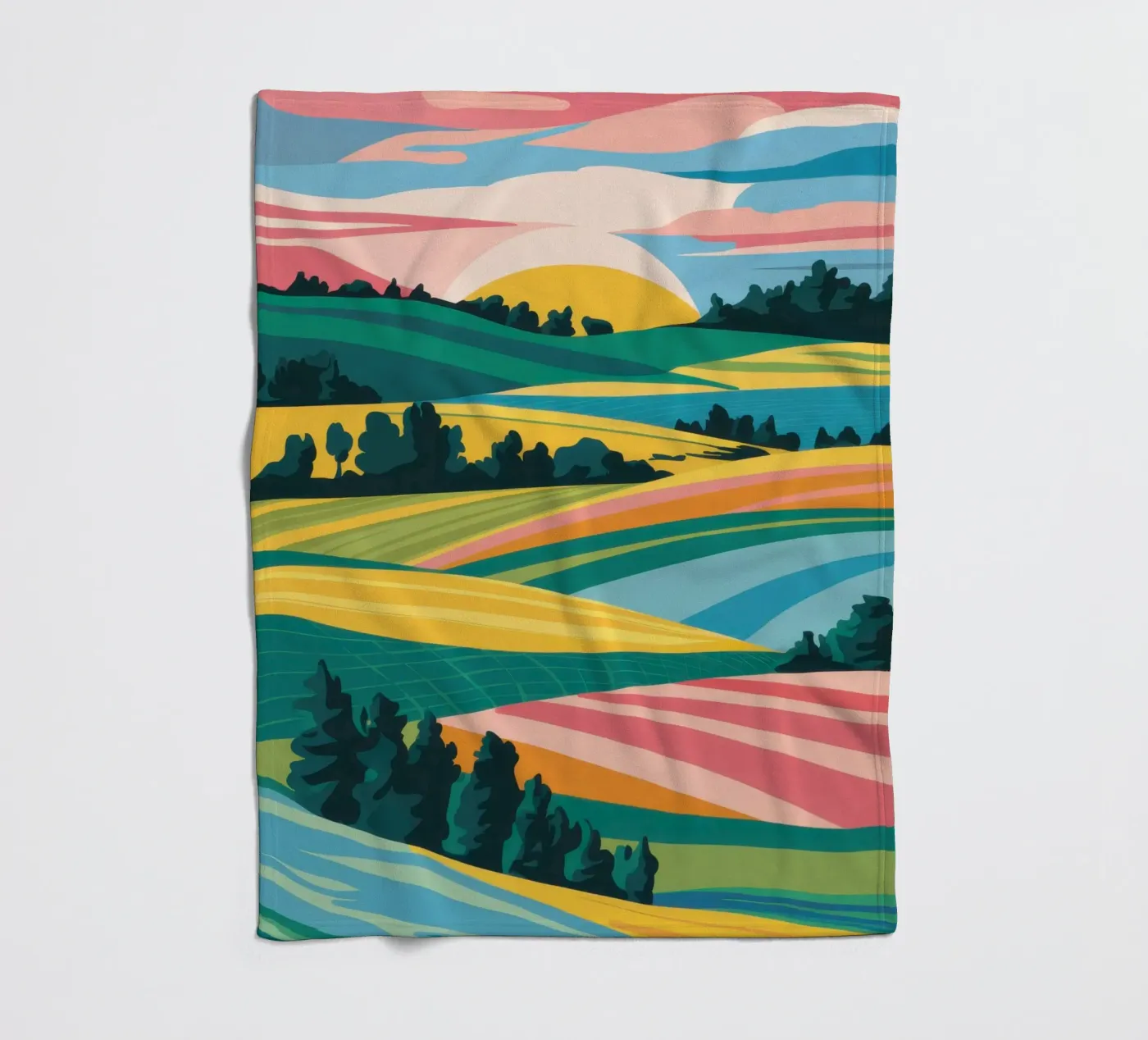 Patchwork Verdant Valley Fleecedecke von Prism Ritual