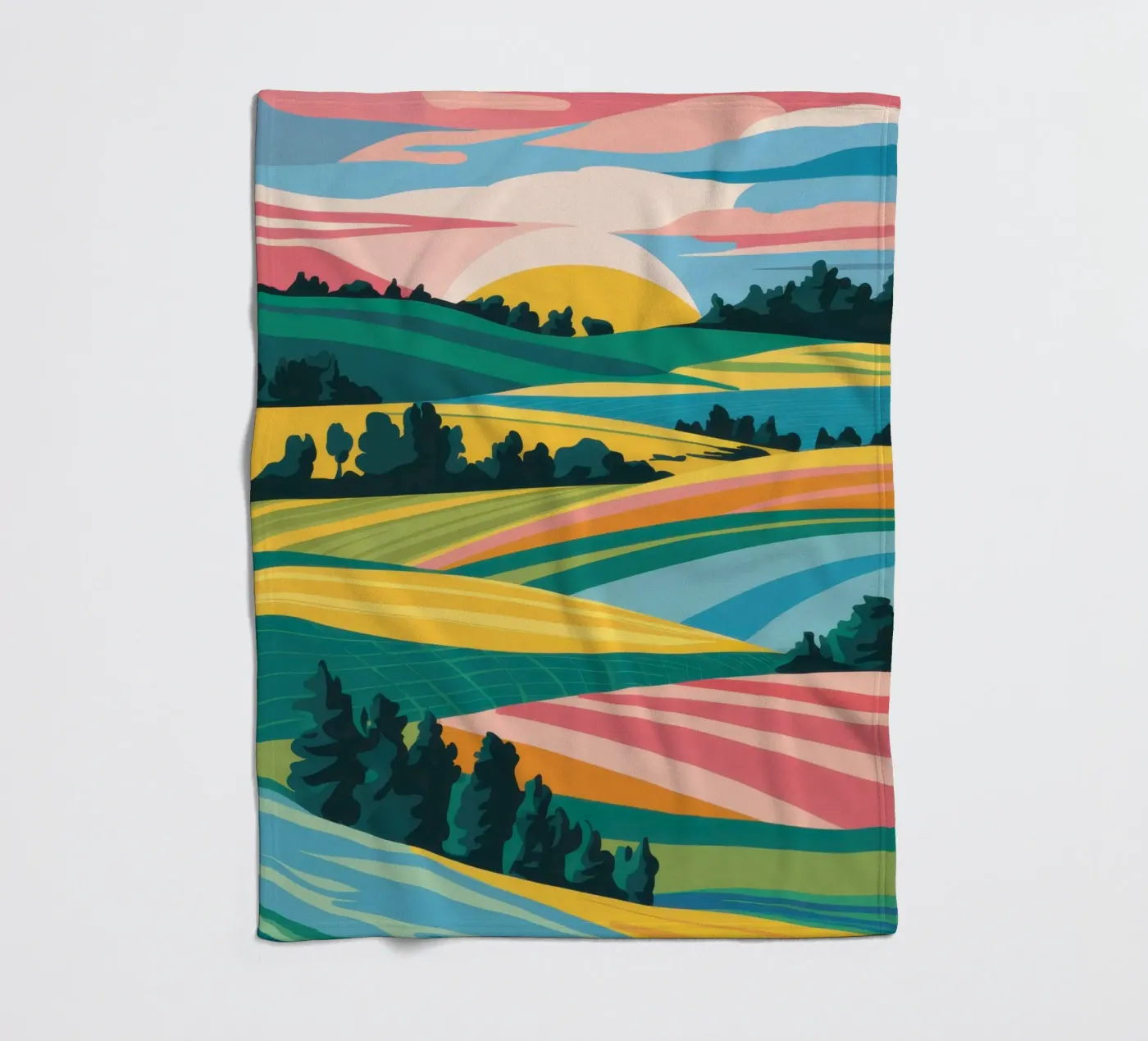 Patchwork Verdant Valley Fleecedecke von Prism Ritual