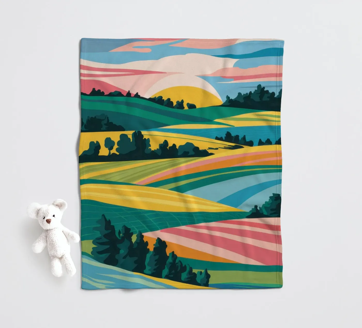 Patchwork Verdant Valley Fleecedecke von Prism Ritual