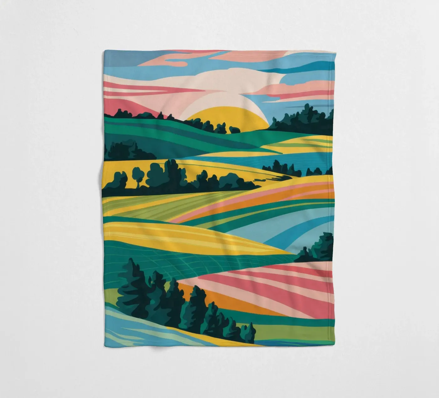 Patchwork Verdant Valley Fleecedecke von Prism Ritual