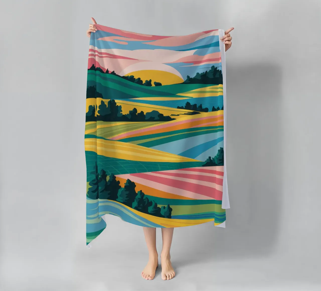 Patchwork Valle Verdeggiante telo mare da Prism Ritual